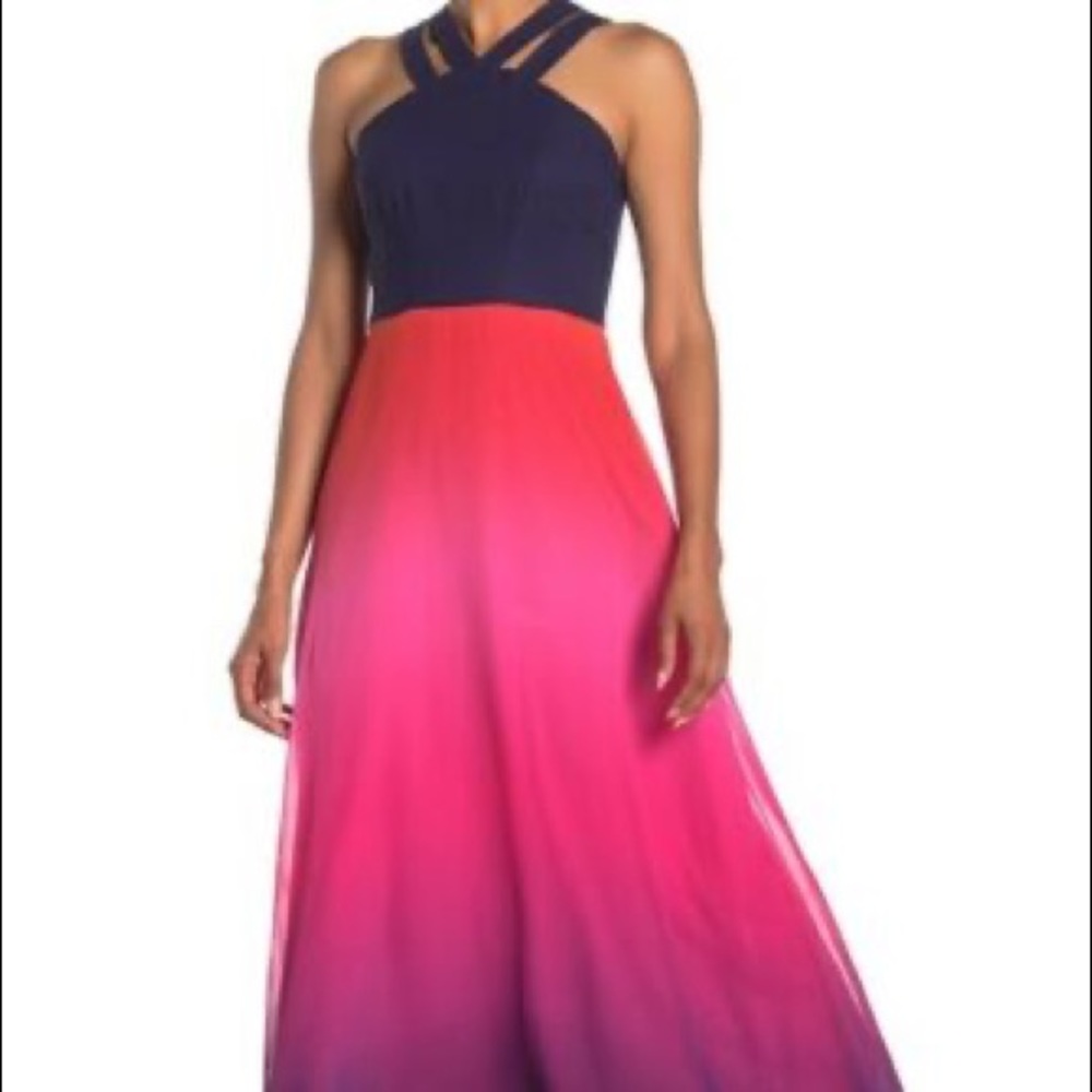Cynthia Steffe Sara Ombré Halter Maxi Dress Size 2 - Picture 11 of 16